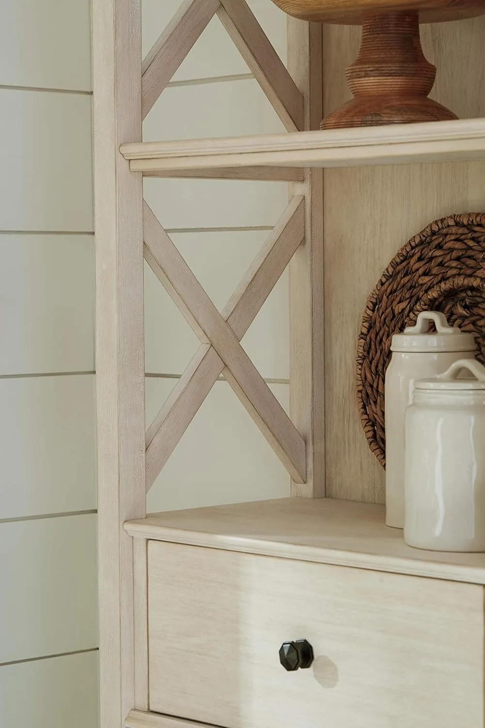 Bolanburg Cottage Chic Display Cabinet or Bookcase, Antique White