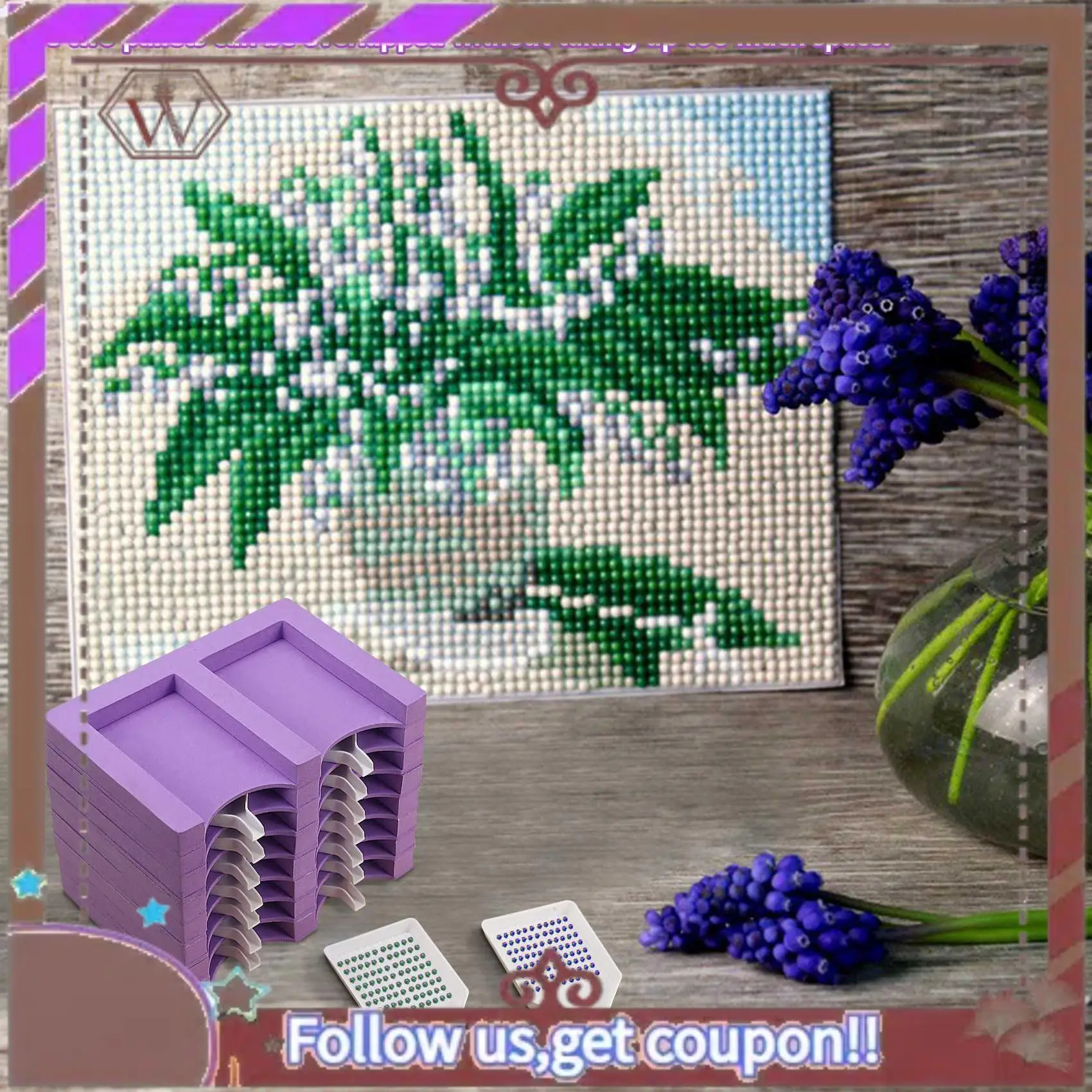 ABBG-16 Slots Diamond Painting Tray Organizer Diamond Painting Accessories Tray Diamond Painting Tools Kits Organizer