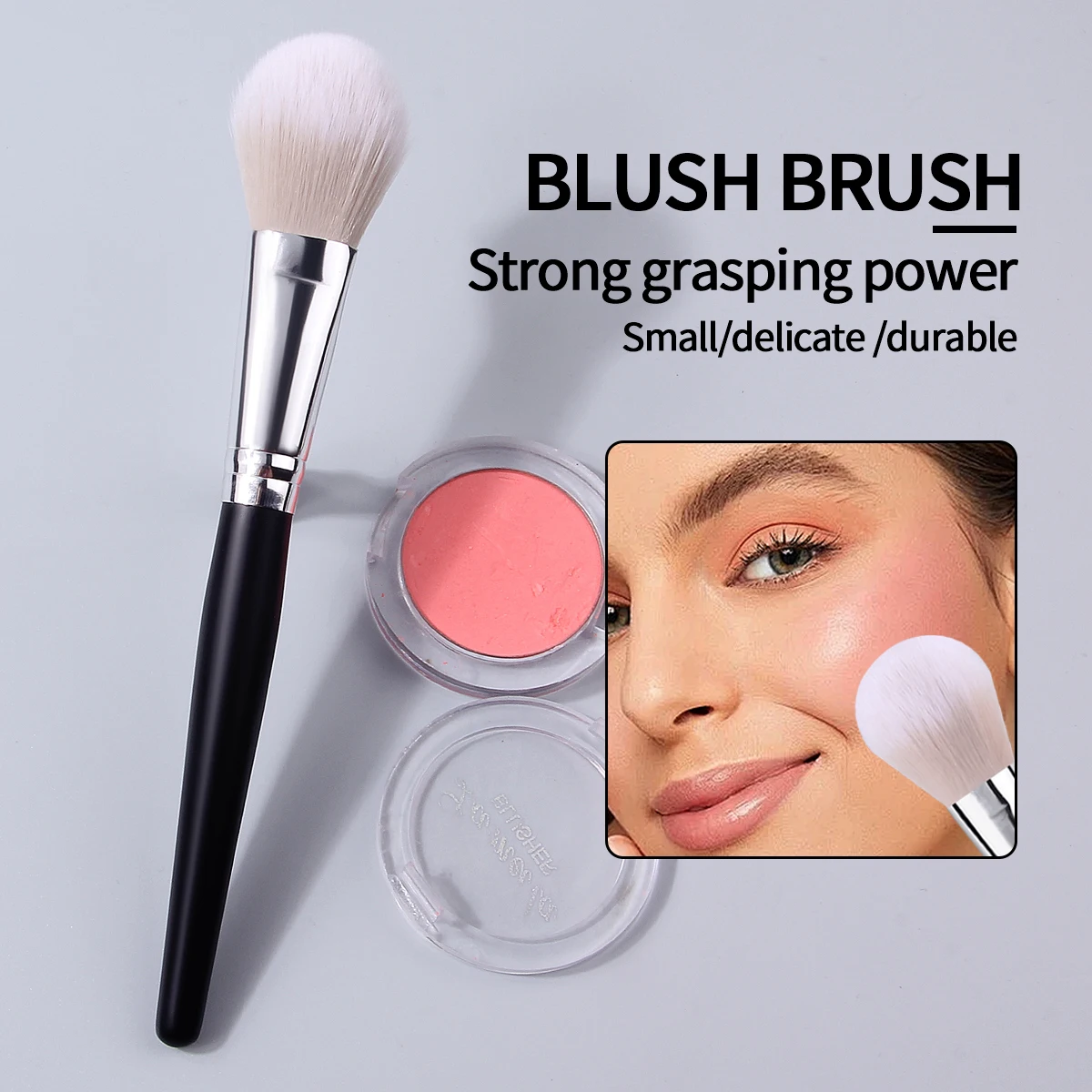 1 Stück weicher Hochglanzbürste, loser Puderpinsel, Rougepinsel, Kontusionspinsel, multifunktionales tragbares Make-up-Pinsel-Werkzeug