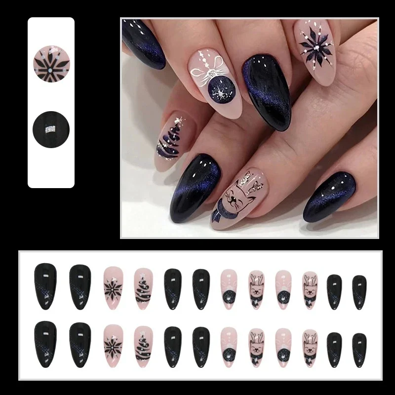 24pcs/set Porhanyós Friss Éretlen Leopárd nyomtatás Design Állóképes Ál- nails Csináltatás cserélhető Fehérneműs szekrény -en Köröm Francia akril Bűvészkellék nails