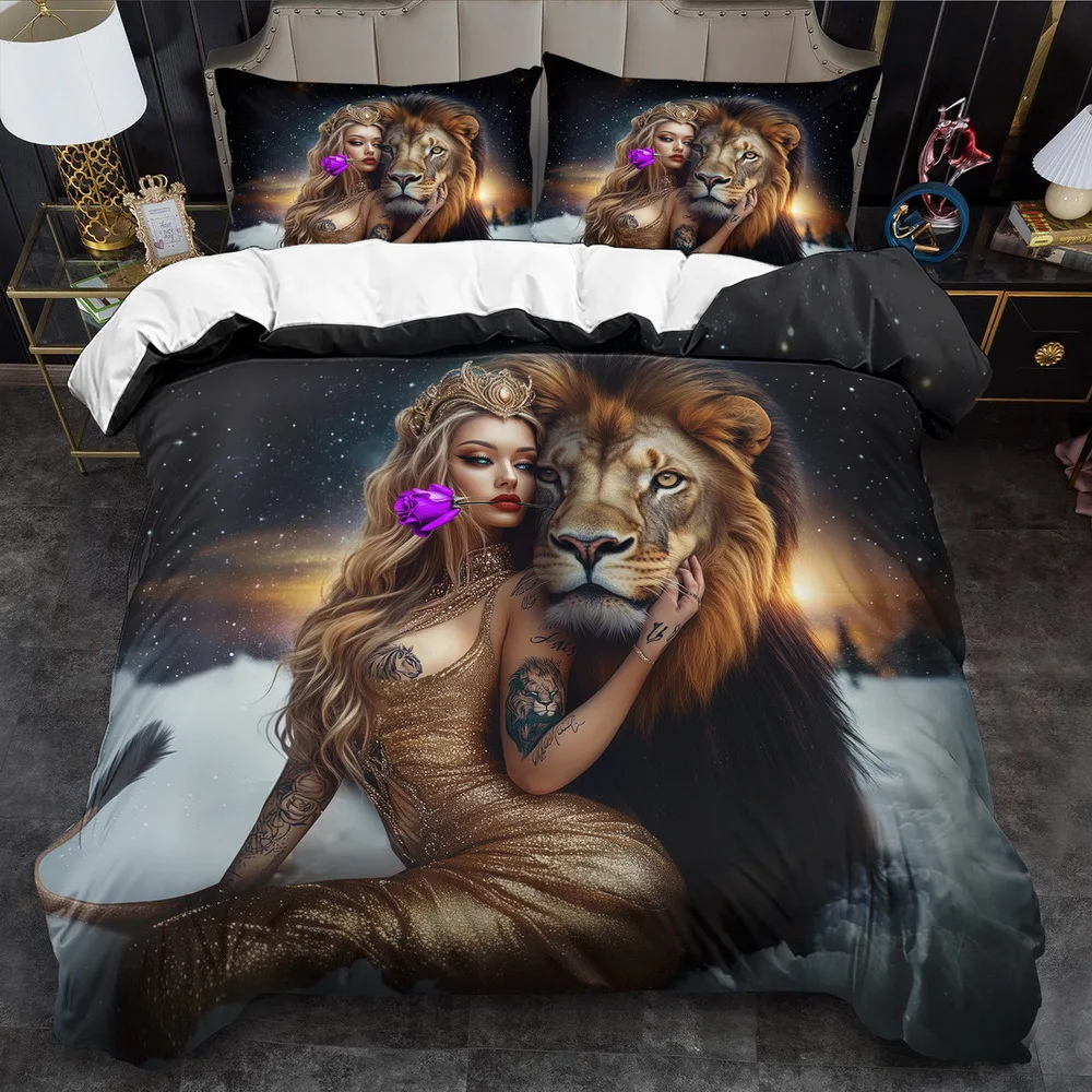 1-ensemble-de-housse-de-couette-theme-lion-et-beaute-2-3-pieces-literie-en-polyester-doux-et-respirant-avec-impression-de-dessin-anime-imprime-numerique