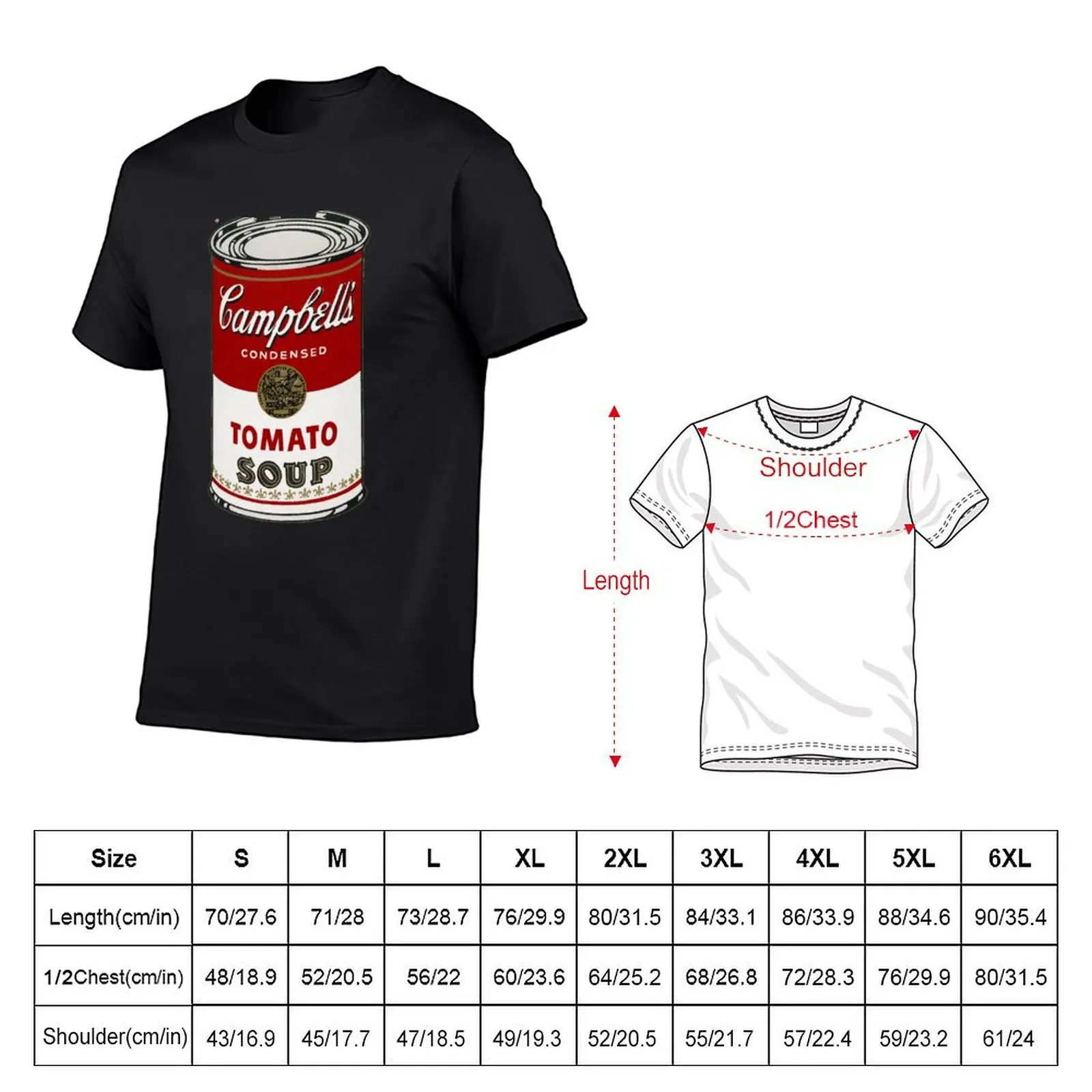 Andy Warhol - Campbell’s Soup Tomato Soup T-Shirt Short sleeve tee anime quick-drying sublime mens vintage t shirts