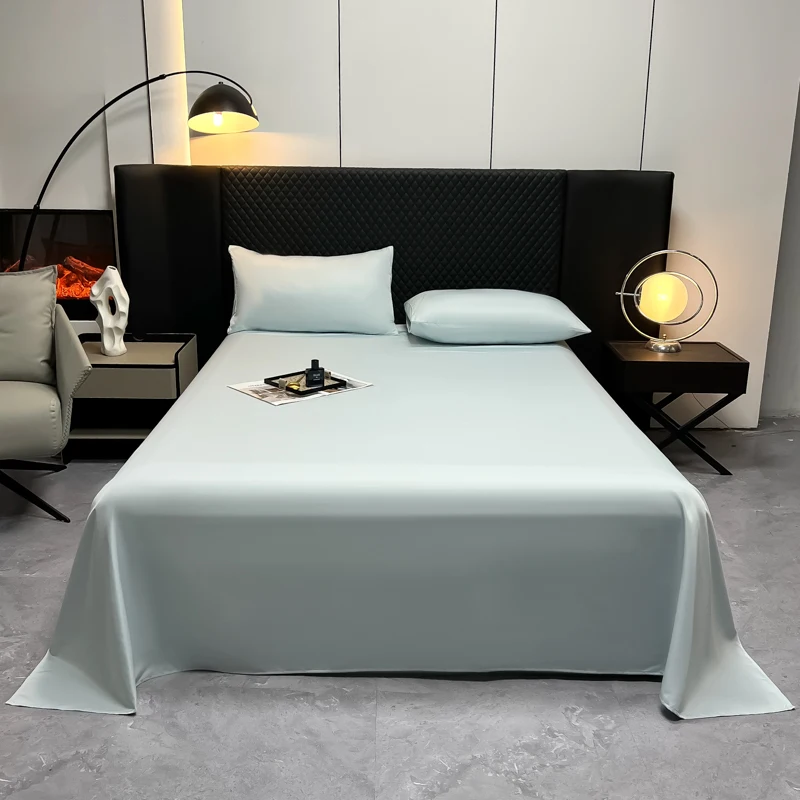 New Washed Ice-Silk Luxury-Style Bed Sheet and Pillowcase Set