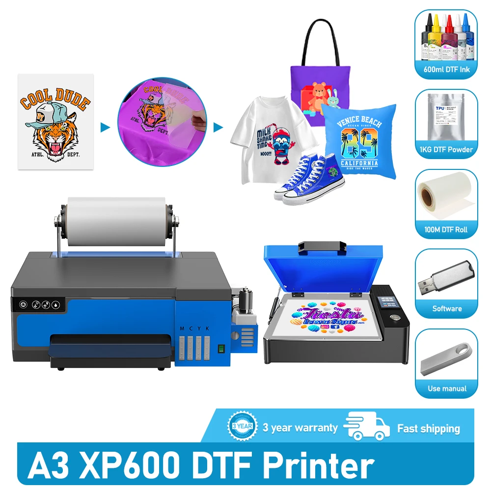 

A3 XP600 DTF Printer A4 DTF Transfer Film Printer With DTF Oven dryer For T-shirt Clothes A3 XP600 DTF T-shirt Printing Machine