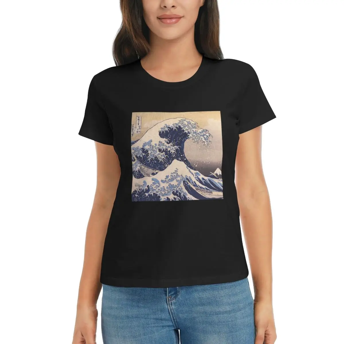 

The Great Wave Off Kanagawa By Katsushika Hokusai Summer Short Sleeve Tees Crew Neck Cotton T Shirts Clothes Tops Streetwear