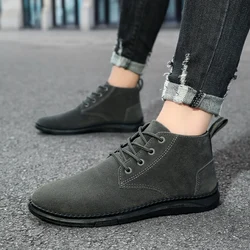 Men's Formal Shoes Autumn Casual Short Boots Walking New Style 2025 Men's Chelsea Boots Suede Green Flat Bottom Loafers Walking