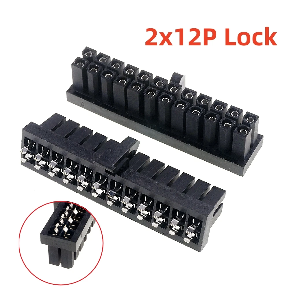 2 50 Pcs ATX 4 6 8 10 18 20 24Pin 4.20 mm Wafer Receptacle Latch Lock Power Connector Female Sockets Mini-Fit Straddle Mount PCB