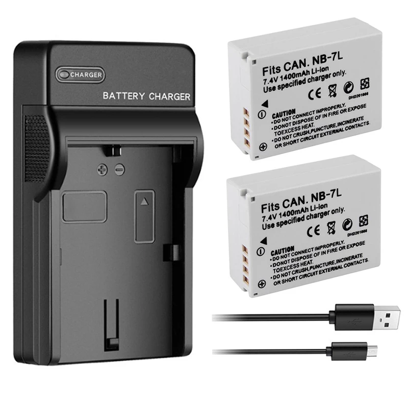 

1400mAh NB 7L NB7L NB-7L Rechargeable Li-ion Battery + USB Charger for Canon PowerShot G10 G11 G12 SX30IS SX30 IS Digital Camera
