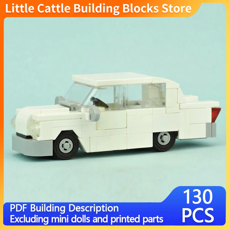 City Car Model MOC Building Bricks Old-Fashioned White Car Modular Technology Children Holiday Gifts Assemble Toys Suit