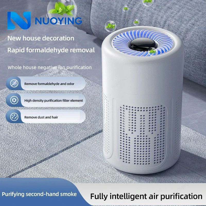 Mini purificador de aire de escritorio con filtro HEPA y tecnología de iones negativos que elimina formaldehído, olores, humo y partículas de polvo