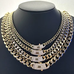 VCT Monaco Long Lock Rectangular Zircon Set Cuban Necklace Ice Crystal Small Crystal Zircon Chain Hip Hop Rock Jewelry