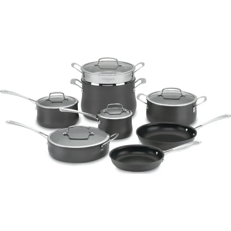 

Бренд Cuisinart, артикул 64-13, 13 шт., твердый анодированный контур, нержавеющая сталь, набор посуды