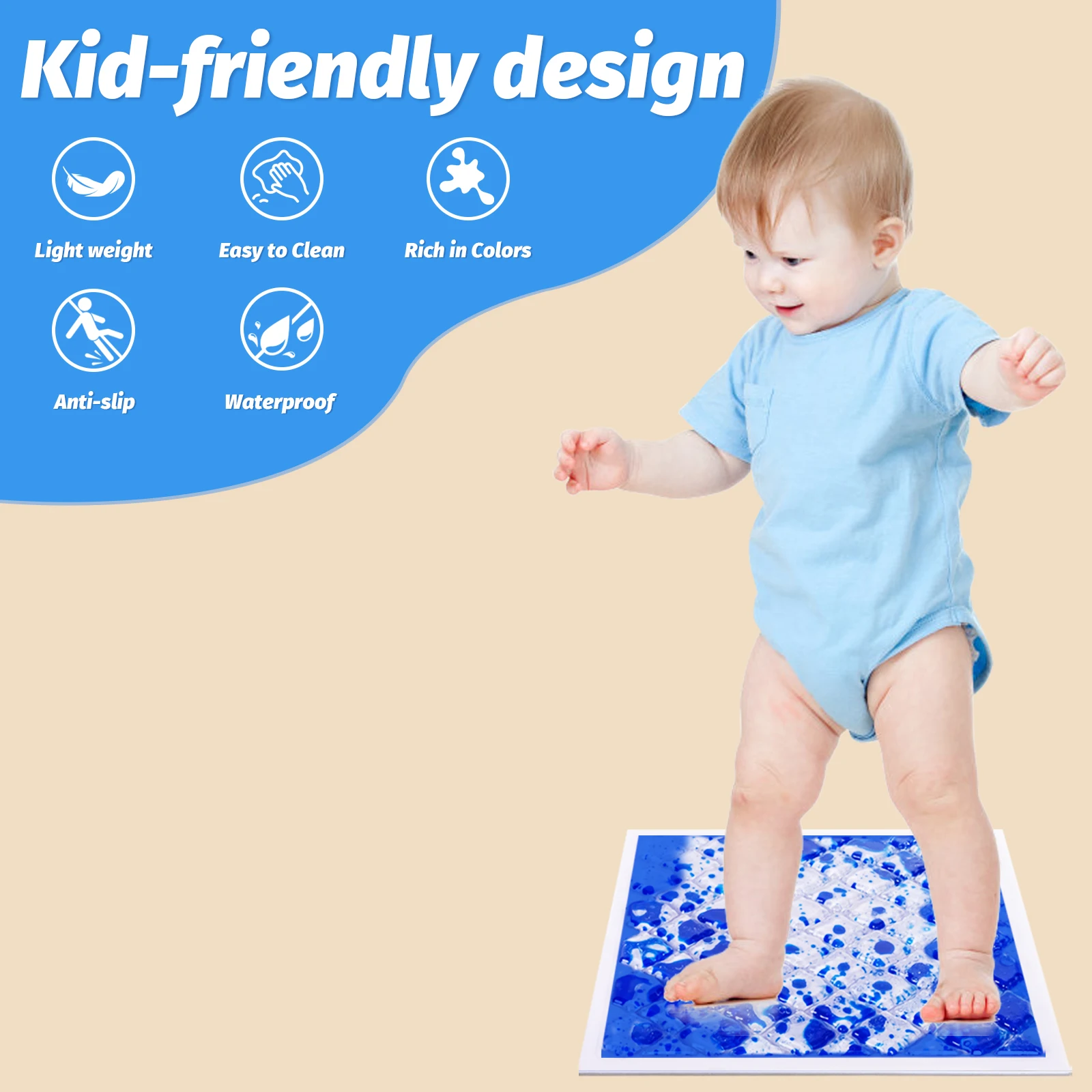 감각 발바닥 타일 세트 - 어린이를 위한 확장형 감각 촉각 타일 - 어린이 놀이방을 위한 교육용 감각 바닥 매트