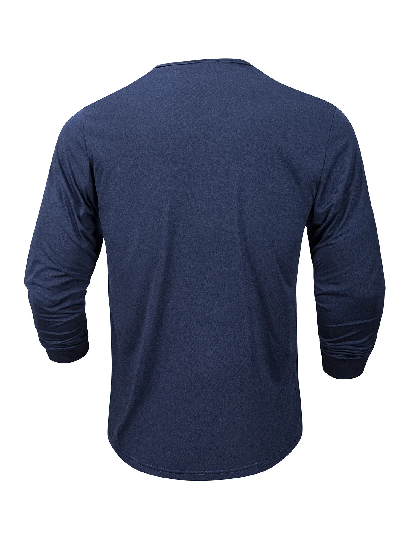 Langärmliges Herren-T-Shirt mit Henley-Ausschnitt, schmale Passform, Hemd, Fitness-Tops, T-Shirts, Knopfleiste, lässig, gemütlich – Detail 8