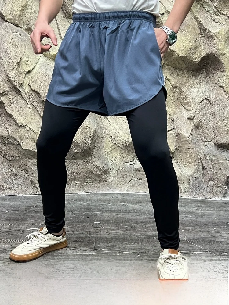 

Серия Marathon, профессиональные двух в одном, дышащие эластичные осенние тренировочные длинные брюки для бега, спортивные длинные брюки