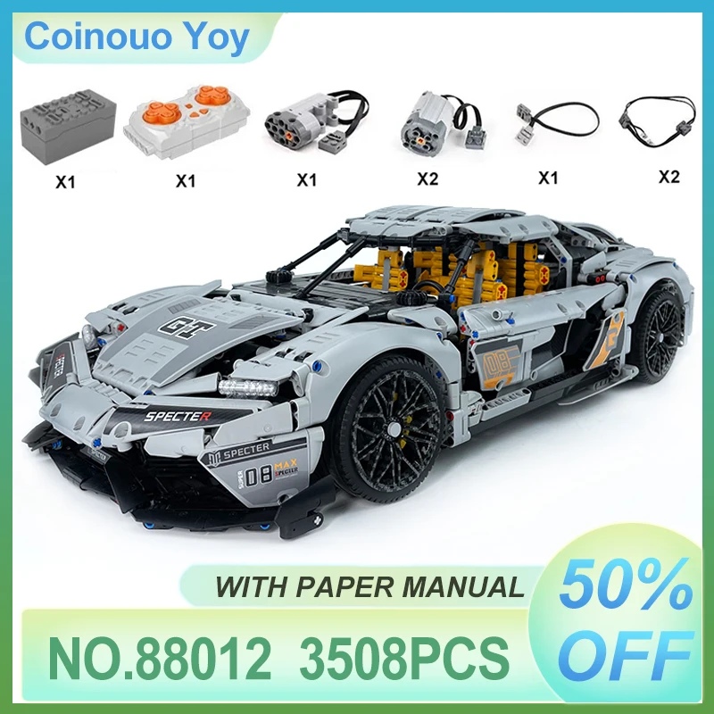 

Hot Styles MOYU 88012 MOC Technical Super Sprot Car 1:8 Building Block GT Racing Vehicle Brick Puzzle DIY Toy Christmas Gift Kid