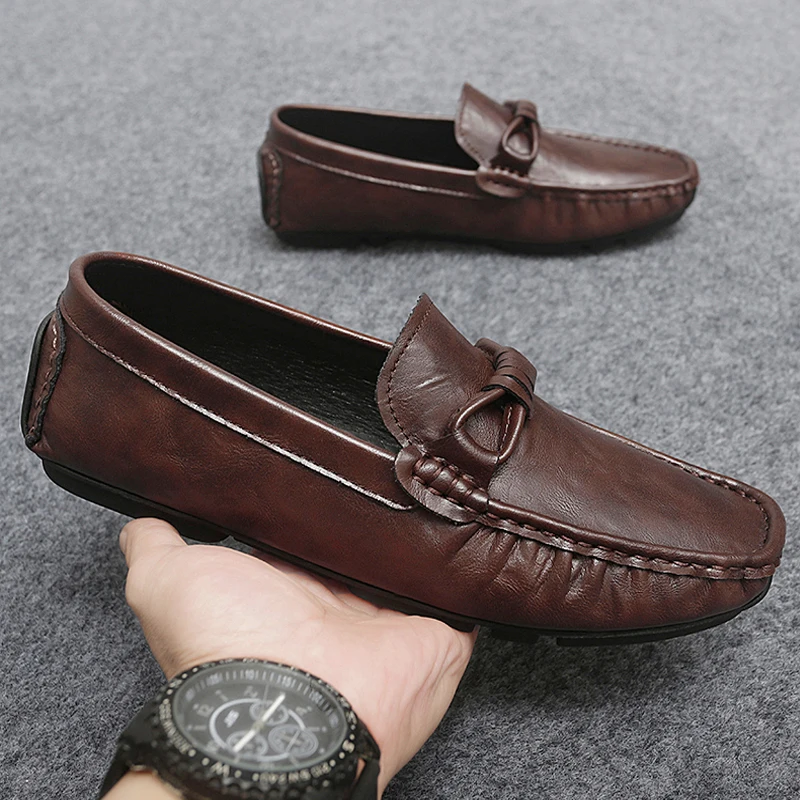 

Breathable Loafers Handmade Leather Casual Shoes for Men Business Walking Shoes Outdoor Driving Footwear Moccasins Slip on Flats