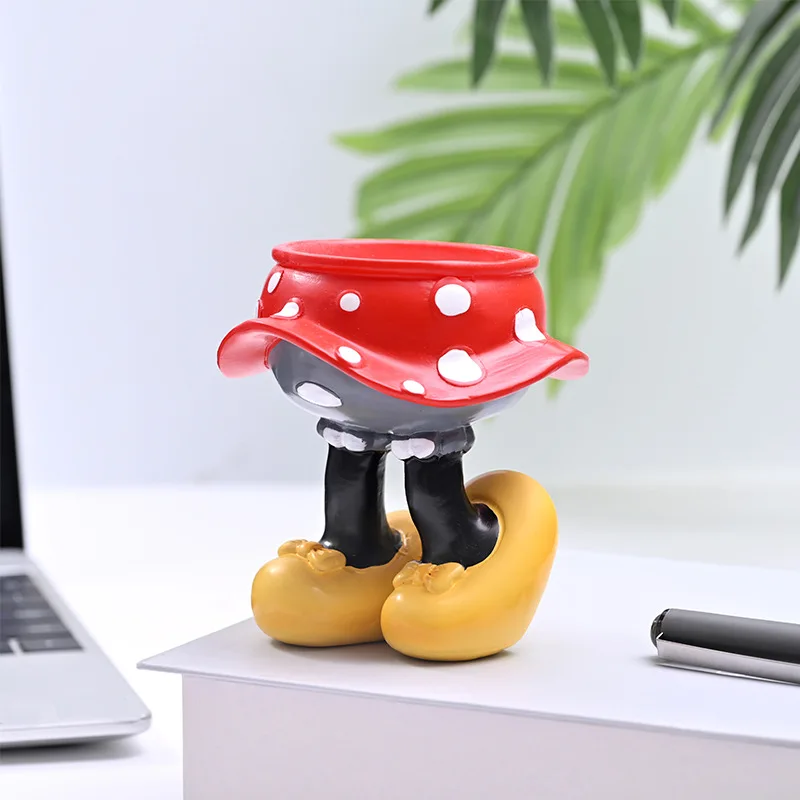 Disney Mickey Mouse Minnie resina escritorio hierba suculenta planta maceta balcón decoración chica anillo pendiente caja de almacenamiento regalos
