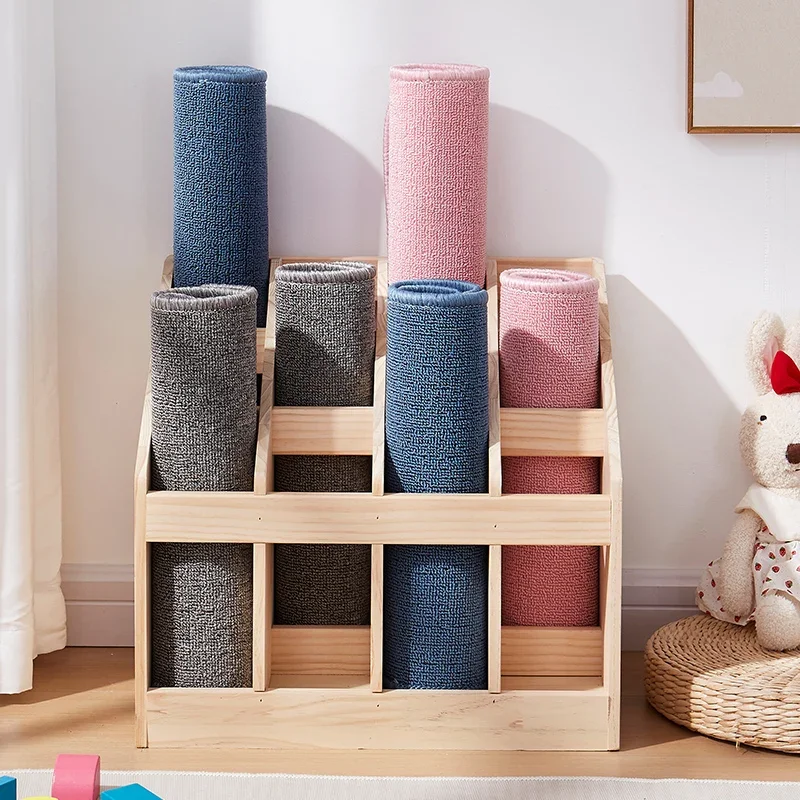 Work blanket cabinet shelf Mengtai New Zealand pine solid wood storage rack