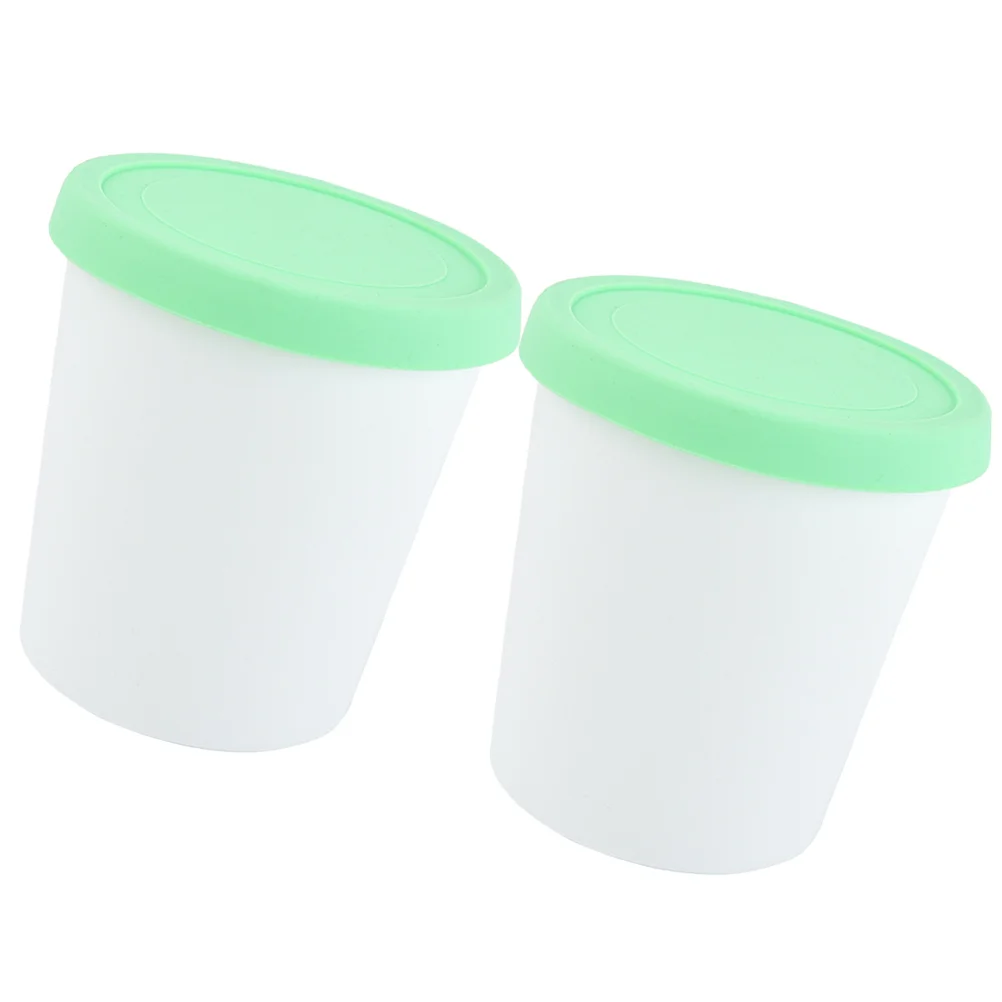 2 Pcs Reusable Ice Cream Containers Lids Homemade Pint Dessert Quart Bucket Yogurt Freezer Meal Prep Carton