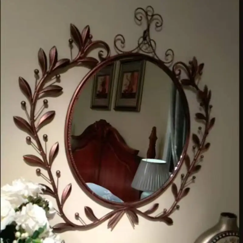 Universal Unbreakable Mirror Decor Round Retro Custom Infinity Wall Mirror Decor Art Makeup Standing Espejos Vintage Home Decor