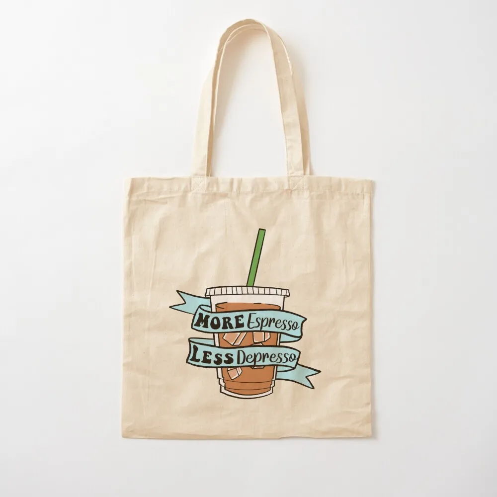 

More Espresso Less Depresso Tote Bag tote bag men's hand bags Canvas Tote Bag