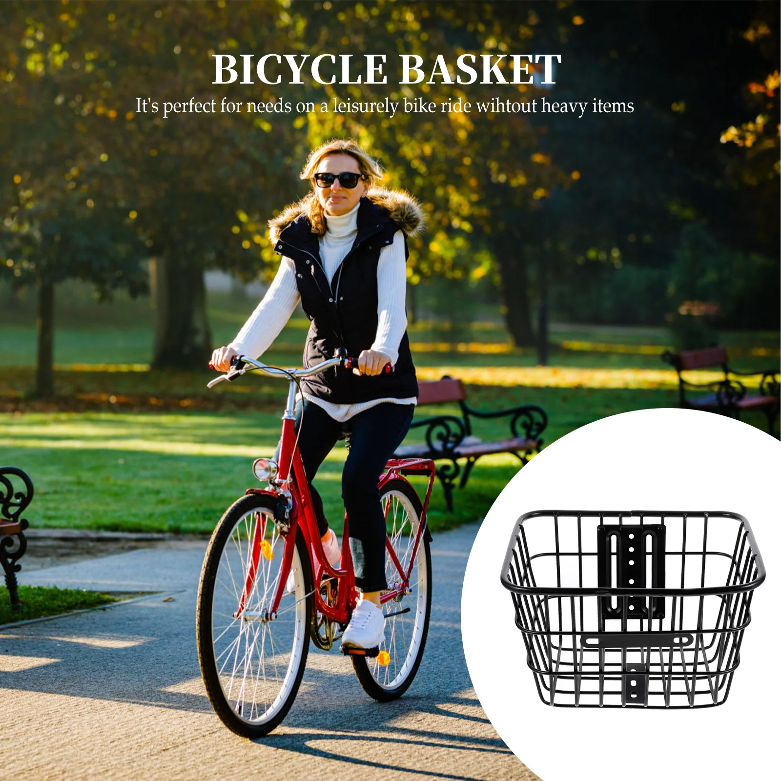 

Premium Iron Folding Bike Storage Basket Durable Handlebar Hanging Basket Large Capacity Front Frame Wire Container For Cycling