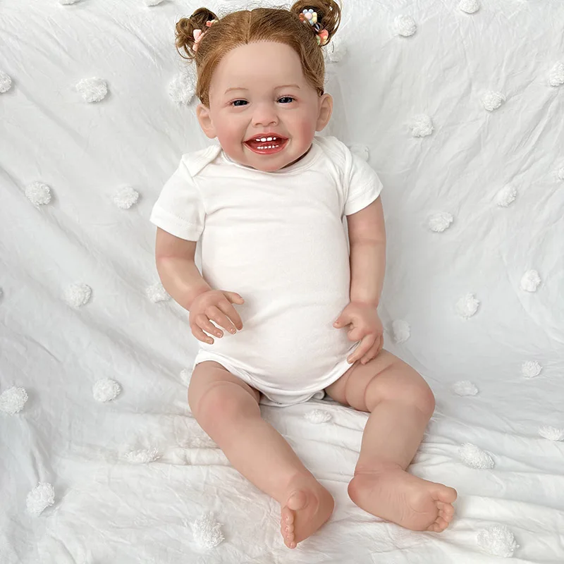 24inch 60CM Mila Lifelike Girl Doll in Soft Cloth Body Reborn Toddler Girl