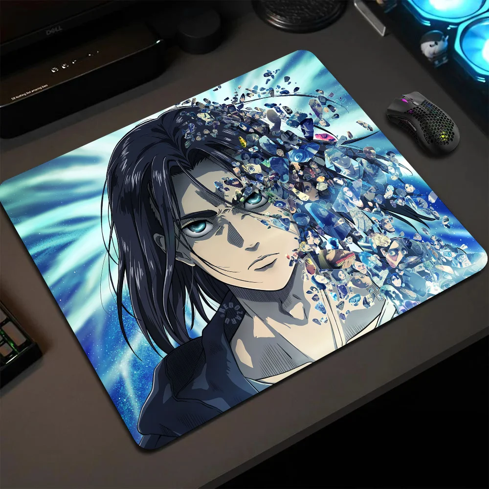 Eren Yeager Attack On Titan Anime Mousepad Small LockEdge Mouse Pad For Gamers Computer Desk Pad Anti-slip Rubber