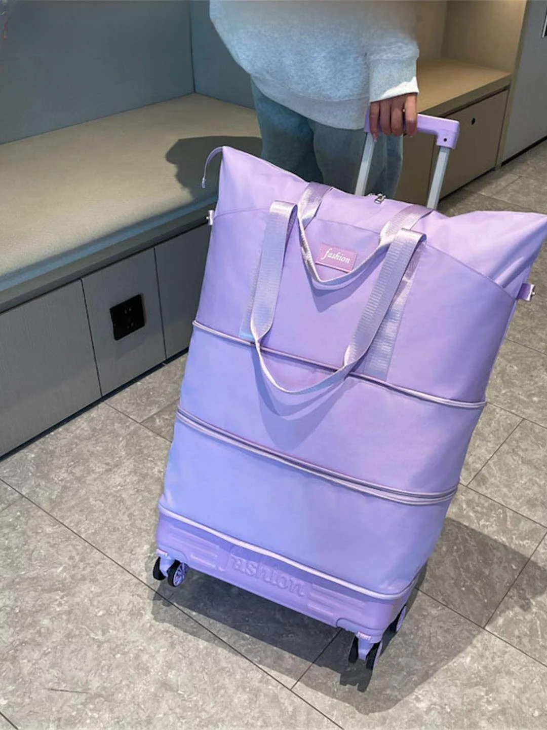 large-capacity-lightweight-travel-bag-with-umbrella-wheel-waterproof-outdoor-expansion-luggage-bag-for-short-trips-and-busine