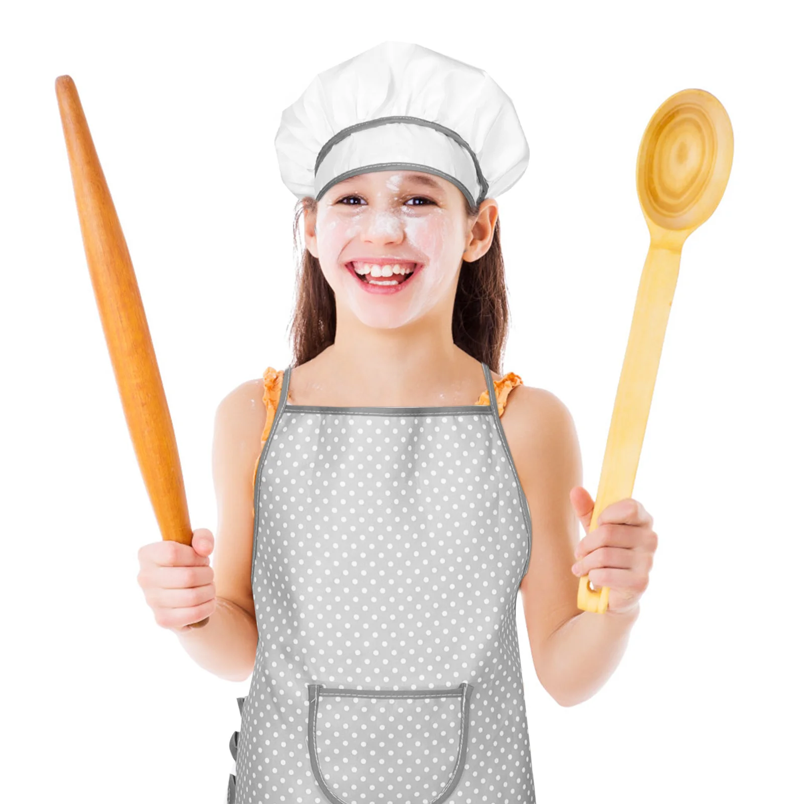 4-teiliges Kinderschürzen-Set mit Hut, für Kinder, Kochen, Backen, Küche, Spielkostüm, Rollenspiel-Aktivität für Kleinkinder, Mädchen und Jungen