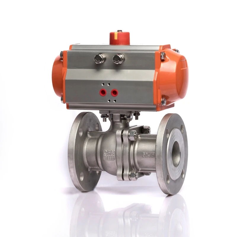 KLQD brand stainless steel pneumatic actuated 1 1/2 inch size ball valve flange type for natural gas