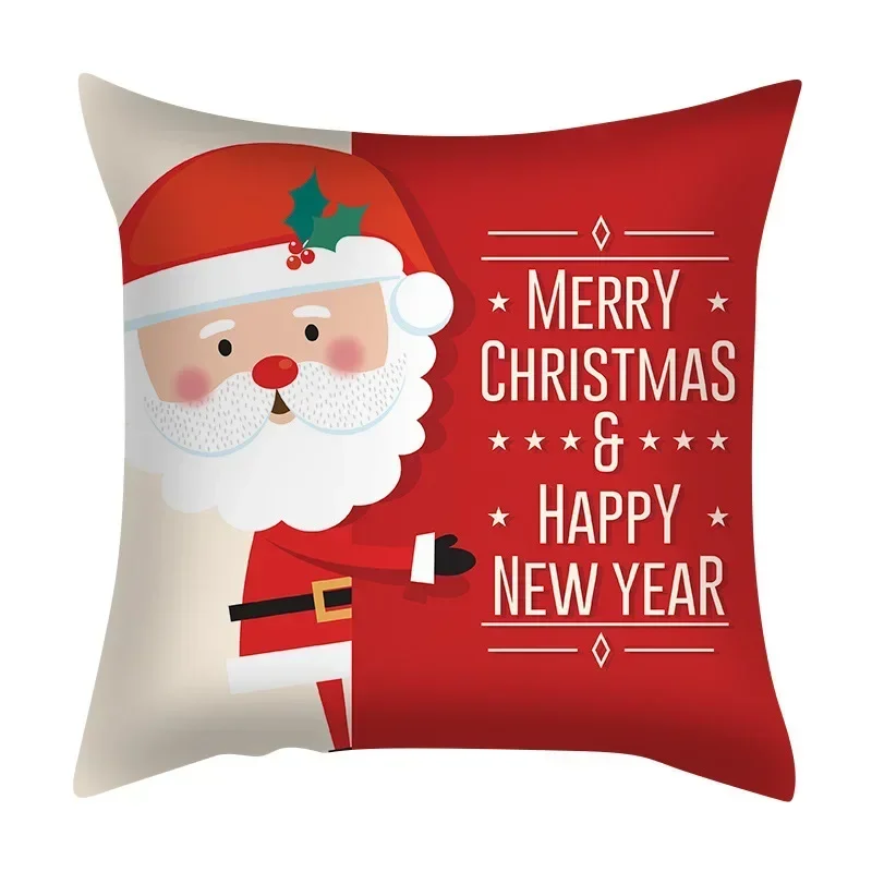 45cm Christmas Cushion Cover Navidad Merry Christmas Decorations For Home 2023 Xmas Noel Cristmas Ornaments New Year Gifts 2024