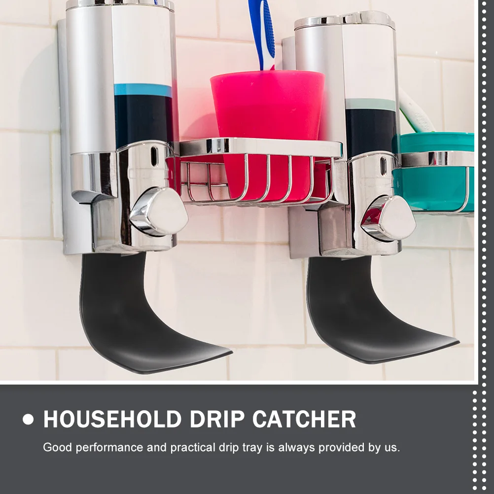 

2Pcs Black ABS Plastic Drip Trays NonSlip Soap Dispenser Holder Home Accessory Thin Design Easy Install Household Catcher