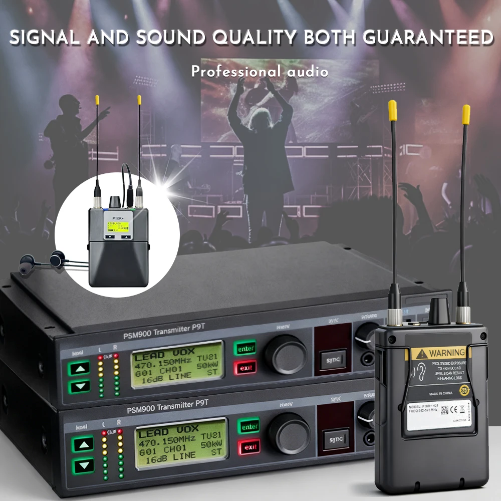 PSM900 4Bodypack Wireless In-Ear Monitoring System P9T Transmitter P10R Receiver Stage Recording Studio Stereo Monitoring System