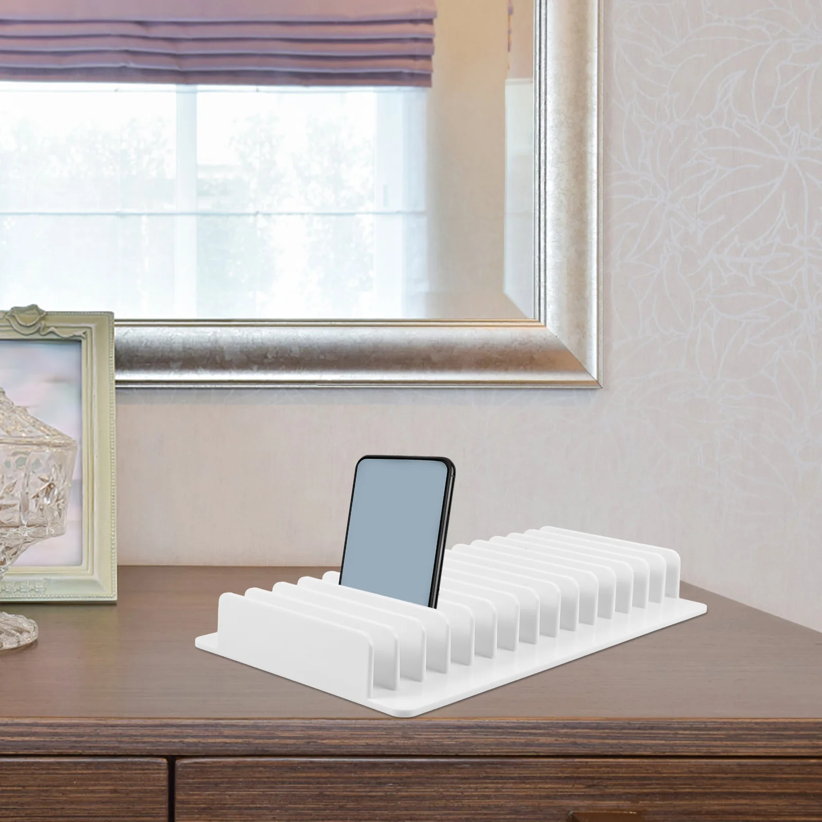 

15-Grid Phone Storage Box Multi-Slot Desktop Organizer For Office Classroom Plastic Sundries Container Headphone Holder Rack