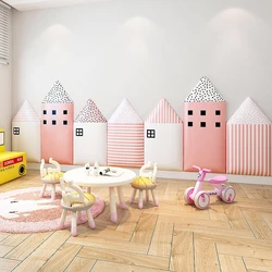 Letto Headboards Cartoon 3d Wall Sticker Nursery Amusement Park camera dei bambini pannelli a parete Anti-collisione Cabecero Cama