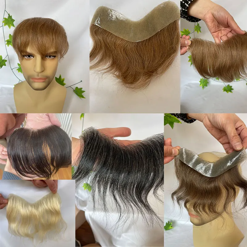 4x18CM Skin PU Toupee Man Front Hairine V Style Human Hair Wigs For Men 100% Human Remy Hairpiece System High Quality Men Wigs