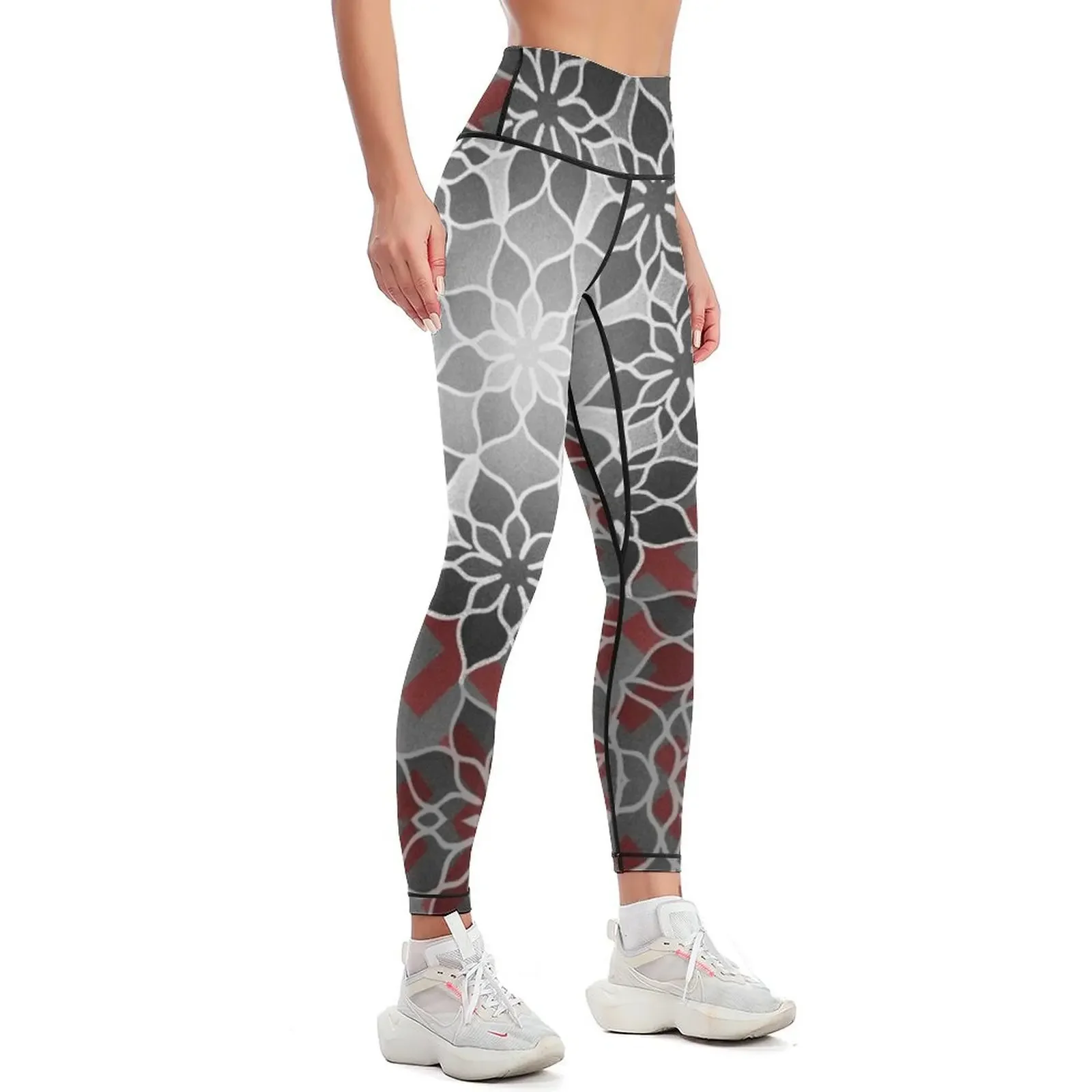 Octagonal Floral Mandala Sayagata Layered Leggings sports for push up gym clothing flared Womens Leggings