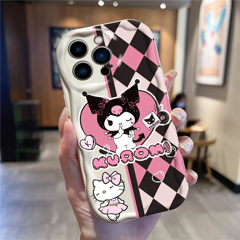 Kurumi Sanrio Cartoon Cute For Apple iPhone 15 14 13 12 11 XS XR X Pro Max Plus Wave Oil Cover Phone Case