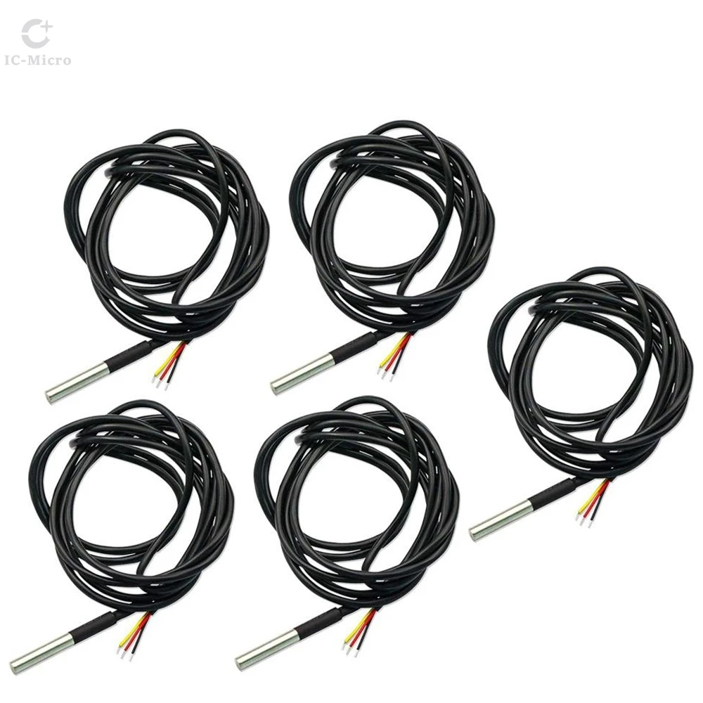 Sensor de Temperatura XZG DS1820, Sonda de Temperatura DS18b20 Impermeable de 1M 2M 3M 5M, Sensor de Temperatura 18B20 para Kit de Bricolaje Arduino