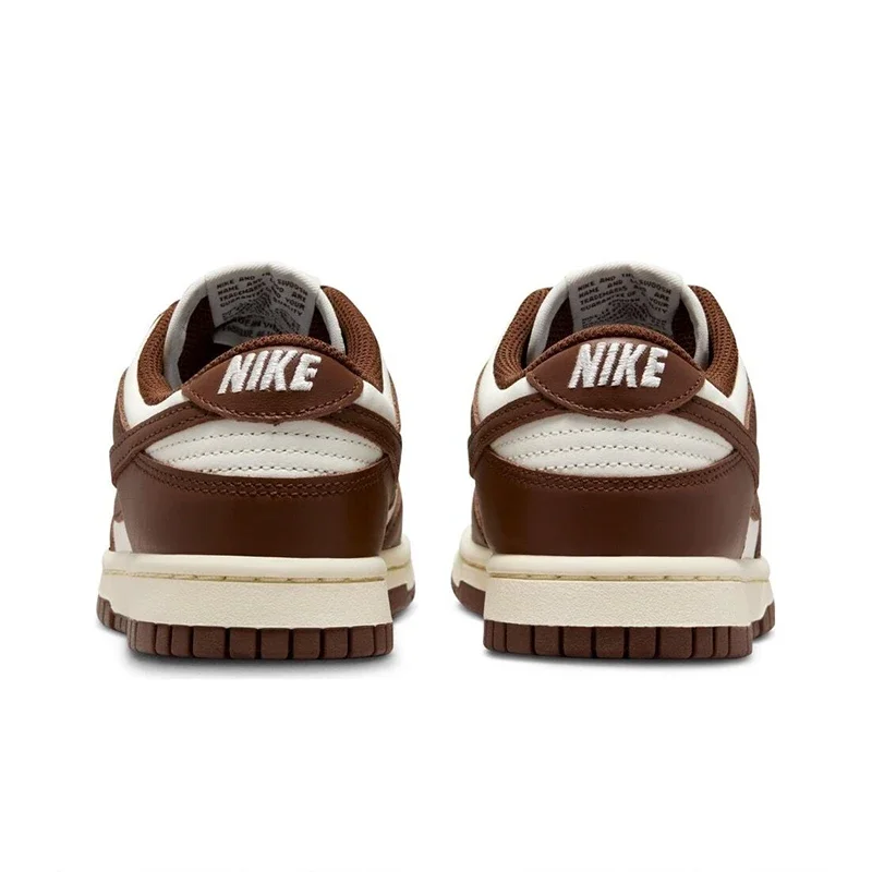 Original nike dunk low'superfícies em marrom e vela' sapatos de skate feminino chocolate marrom branco DD1503-124