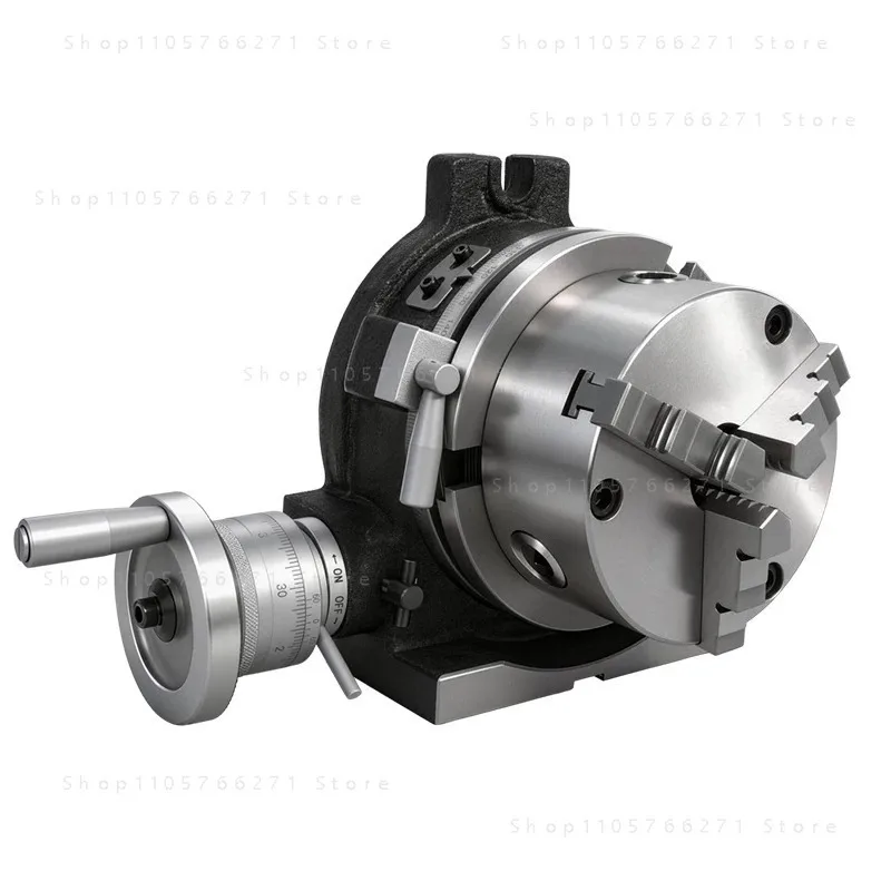 Milling machine indexing head rotary table three-jaw chuck universal indexing disc rotator vertical and horizontal dual-purpose