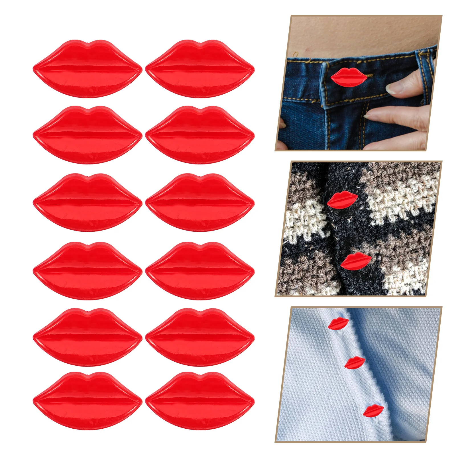 

100Pcs Lip Shape Plastic Buttons Sturdy Multipurpose Sewing Accessories for DIY Craft Clothing Coat Decorative Clothes Buttons