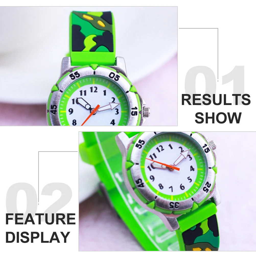 1pc Watch Cartoon Decorative Pattern Small Exquisite Adjustable Strap Wristwatch Silicone Fashionable Waterproof