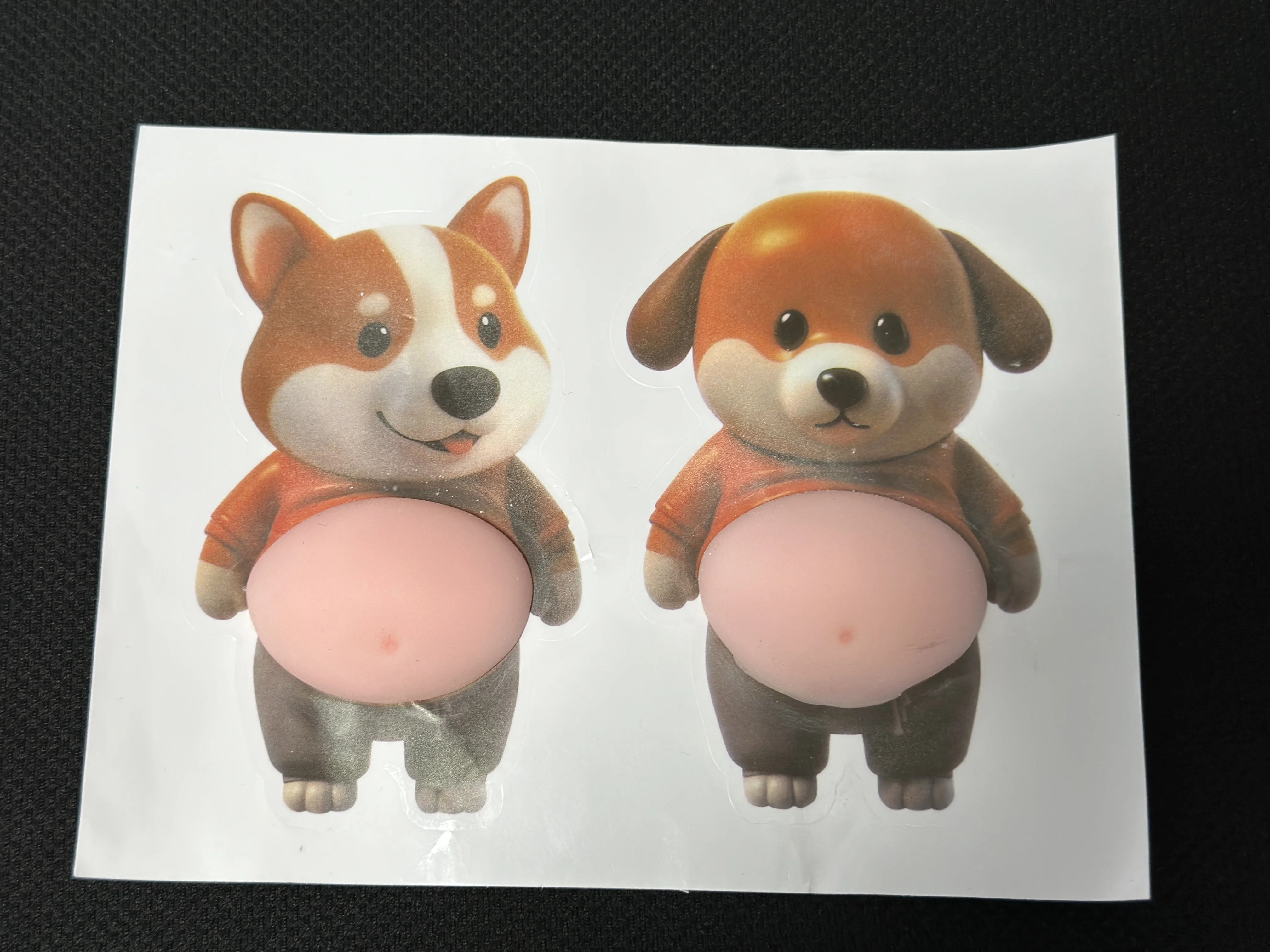 6Pcs 3D Dog & Cat Belly Mochi Squishy Stickers, Stress Relief Fidget, Cute Squeeze Toys for Kids Party Favors, Classroom Gifts, School Rewards, Fun  Gift for Adults & Kids, Silicone Puffy Car Door & Wall Buffers, Valentine's Day & Easter. view 4