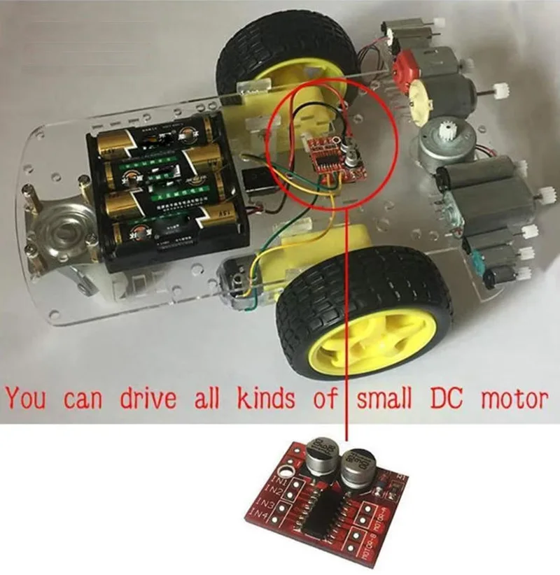 Mini L298N DC Motor Driver Board 2-Way PWM Dual H-Bridge for Arduino Smart Car Robot Kits