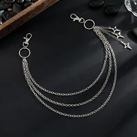 Mode Punk multicouche métal étoile pendentif pantalon chaîne Hip Hop taille porte-clés jean chaîne femmes à la mode bijoux accessoires cadeaux 3