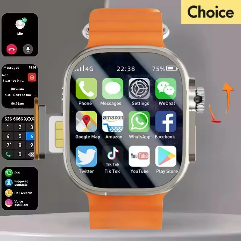 

Оригинальные умные часы 4G CDS9, вращающаяся камера, GPS, Wi-Fi, трекер сердечного ритма, 256 ГБ, хранилище, приложение для загрузки, спортивные часы ﻿