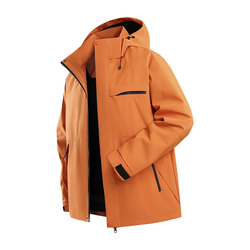 

Waterproof Wind-Resistant Men Hooded Outdoor Jacket Oversize 5XL Roupas Masculinas Breathable Comfortable Clothing Solid Color